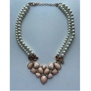 Talbots Statement Necklace - Peach/Pearl/Rose Gold